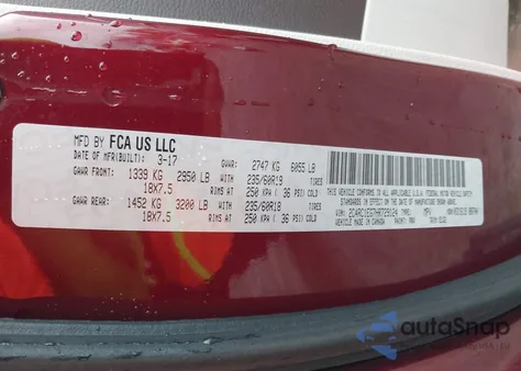 2017 Chrysler Pacifica Touring-L Plus из США, поврежденный, VIN 2C4RC1EG7HR729124